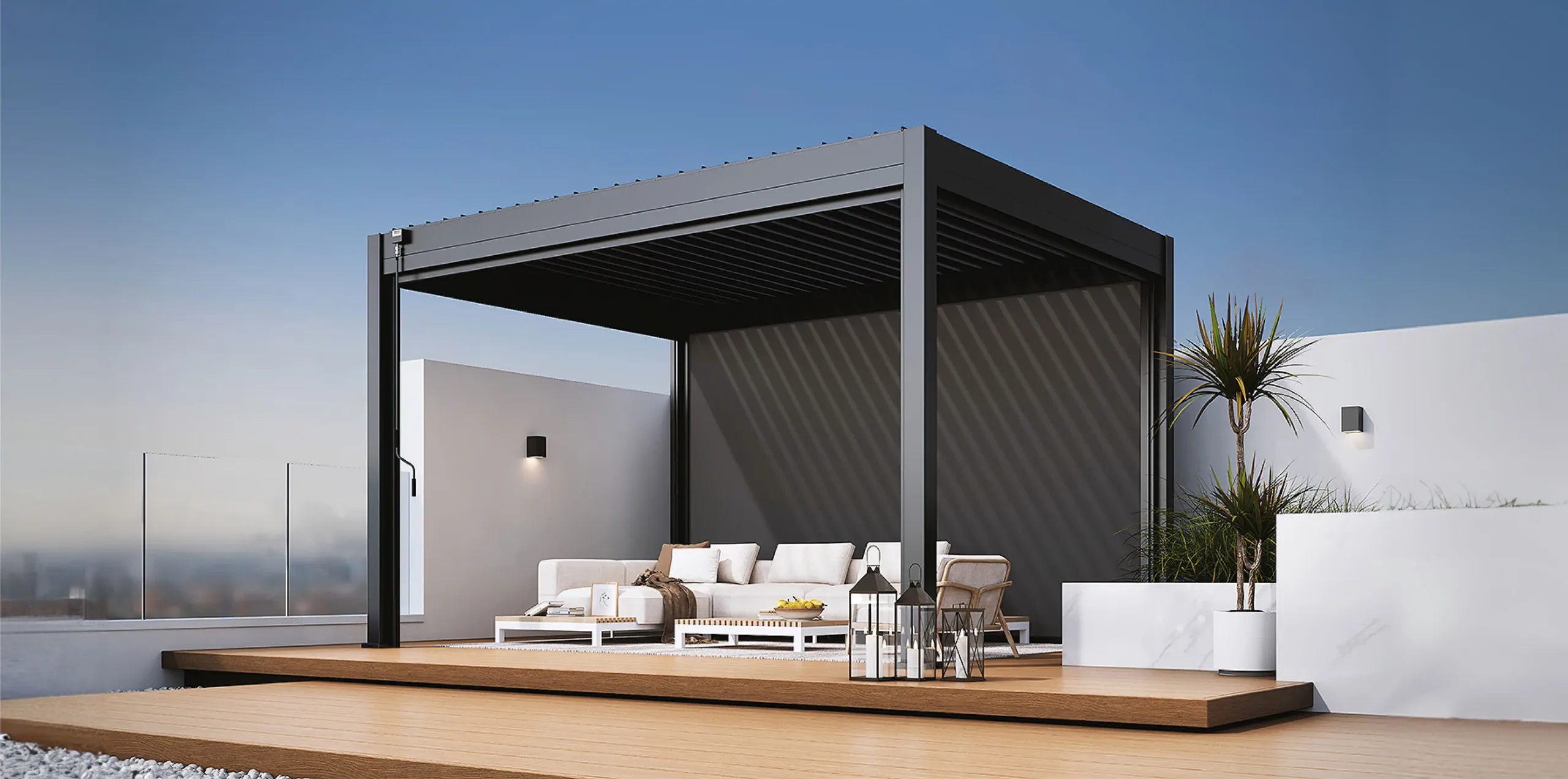 Rockford, pergola, louvers, aluminium, screen